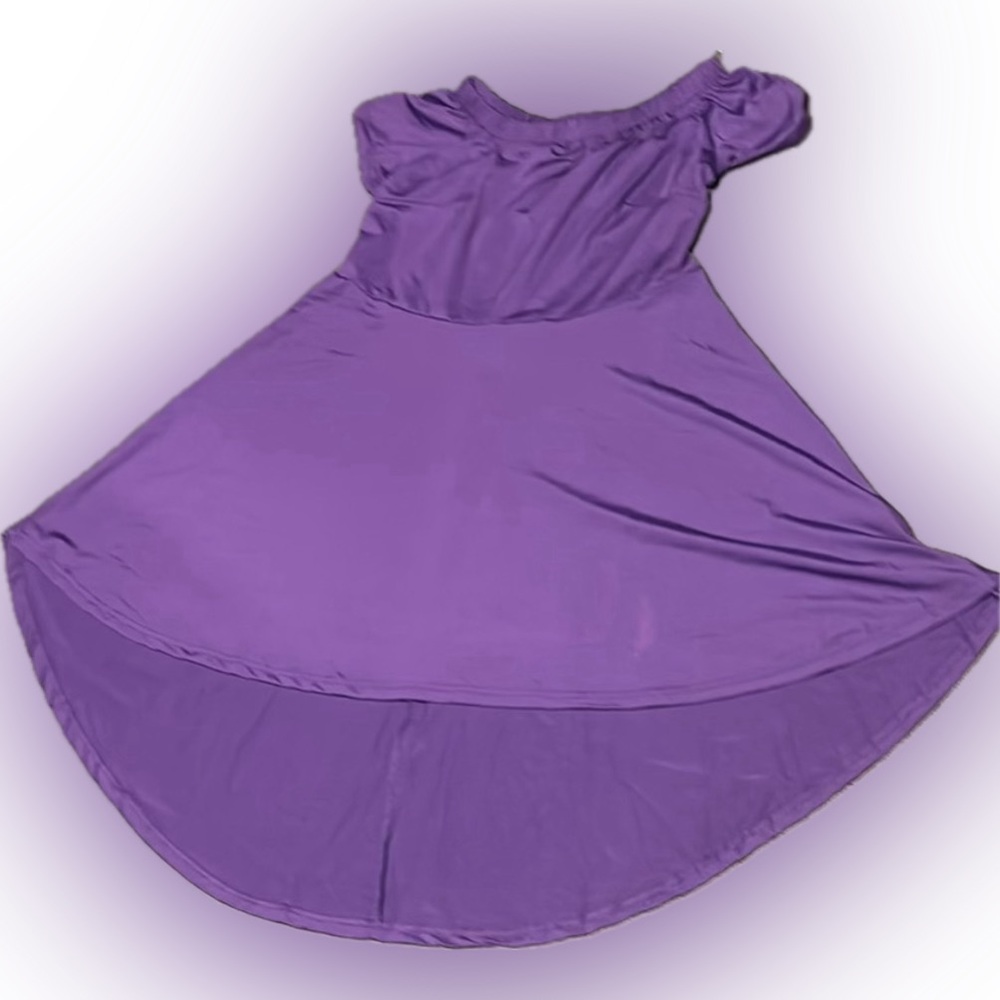 NWOT- Purple Off-Shoulder Dress - Picture 2 of 5